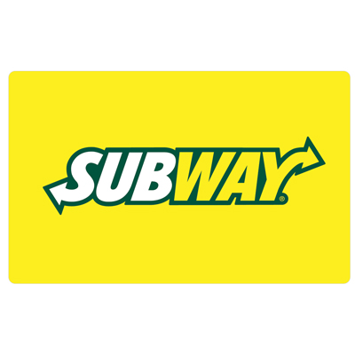 SUBWAY<sup>&reg;</sup> $100 Physical Gift Card – Use this card to buy hot and cold sandwiches, salads and cookies!
